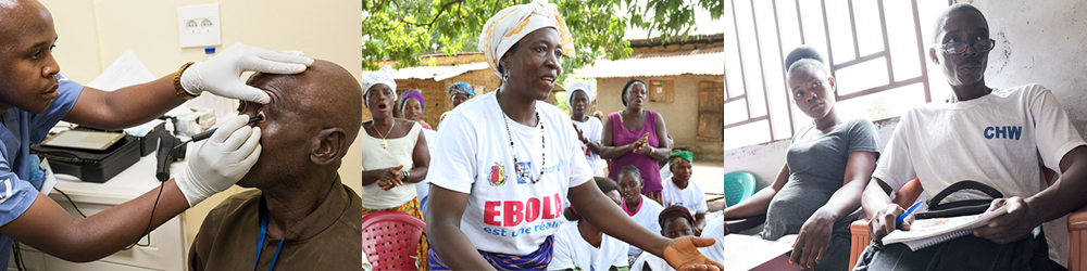 Photos from Liberia, Guinea and Sierra Leone showing health and training activities related to Ebola recovery efforts.