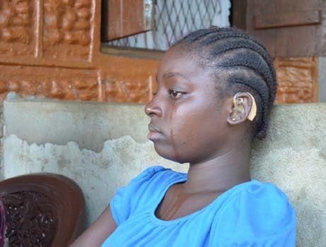 11-year-old Kadiatu Josiah lost her hearing after surviving Ebola in 2014.